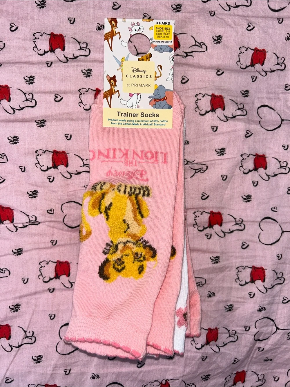 Primark Lion King Simba Trainer Socks - 3 Pack